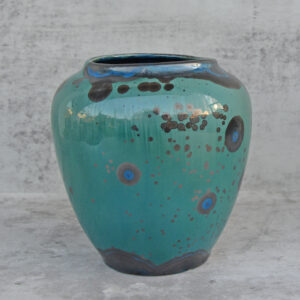 Blue-Ringed Jade Green Classic Vase