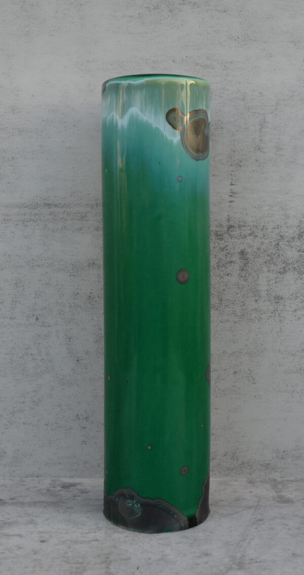 Deep Green Cylinder Vase - Image 2