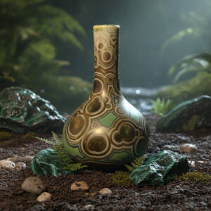 Malachite Crystalline Glazed Porcelain Onion Vase