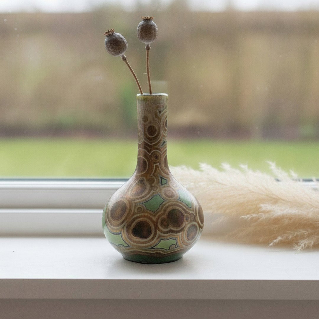 Malachite Crystalline Glazed Porcelain Onion Vase - Image 3