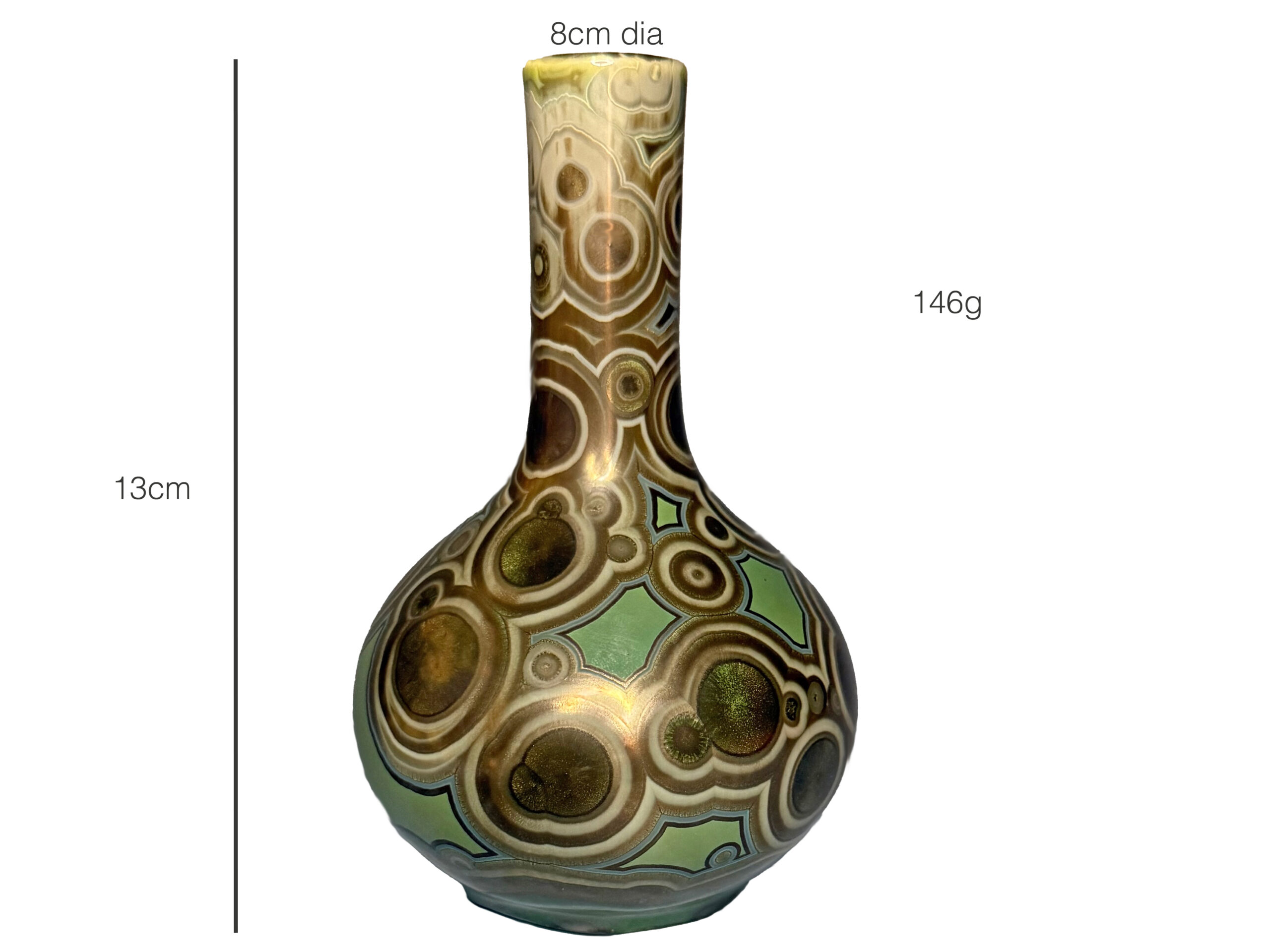 Malachite Crystalline Glazed Porcelain Onion Vase - Image 5