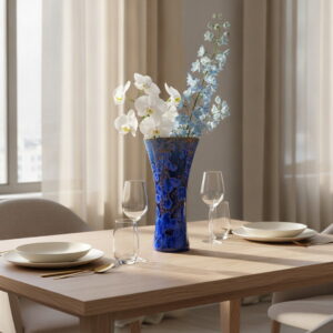 Midnight Bloom Crystalline Glazed Porcelain Vase