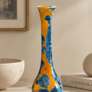 Amber Halo Bulb Crystalline Glazed Vase