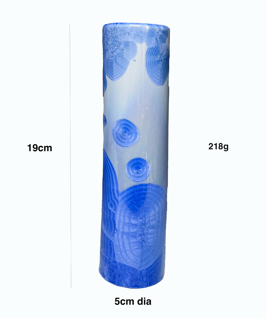 Azure Crystal Column Vase - Image 4