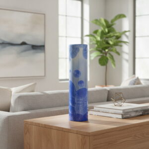 Azure Crystal Column Vase